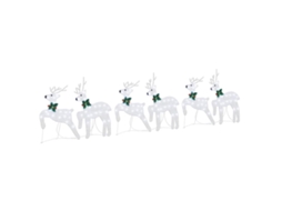 Conjunto 6 Decoração De Natal Vidaxl Prateado Tecido (45 X 19 X 65 Cm)