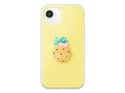 Capa Para Iphone 16e Com Motivo Abacaxi Em Relevo 3d E Borda Elevada