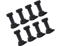 Conjunto De 8 Pés Mesa Plástico Reforçado Para Sofá Preto, Ajustáveis E Com Tapete Antiderrapante Para Os Pés Do Armário
