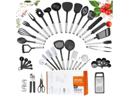 Conjunto De Utensílios De Cozinha De Nylon Com 40 Peças, Resistente A Altas Temperaturas, Sem Bpa, Antiderrapante