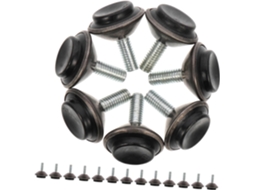 Conjunto De 20 Niveladores Móveis Ajustáveis, Pés Giratórios Para Mesas E Armários, Preto E Dourado, 14mm De Altura