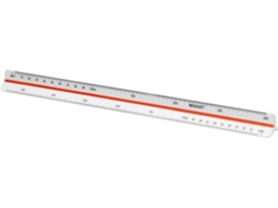Régua WESTCOTT de Escala Triangular 1.500-1.2500 (Branco e Vermelho)