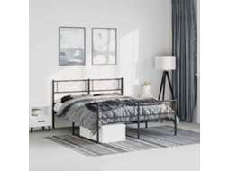 Vidaxl Estrutura de Cama com Cabeceira e Pés 150x200 Cm Metal Preto