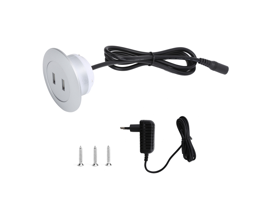 Carregador LAXISCREED 2 Portas Usb2.0 para Sofá Reclinável Prata