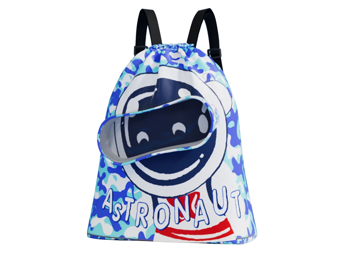 Mochila Natação Infantil Oxford Azul Marinho Seca/molhada Separada