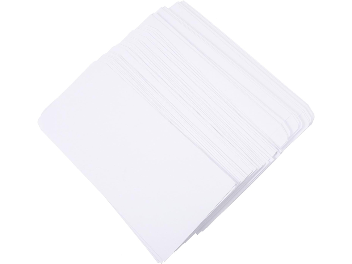 Pacote com 100 Envelopes Topbathy, Unidades, de Papel Branco Grosso, Organizador Seguro, Duráveis para Contas