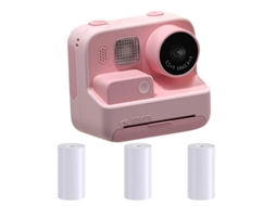 Máquina de fotos instantâneas Yizhood HD 1080p com 3 rolos de papel de impressão
