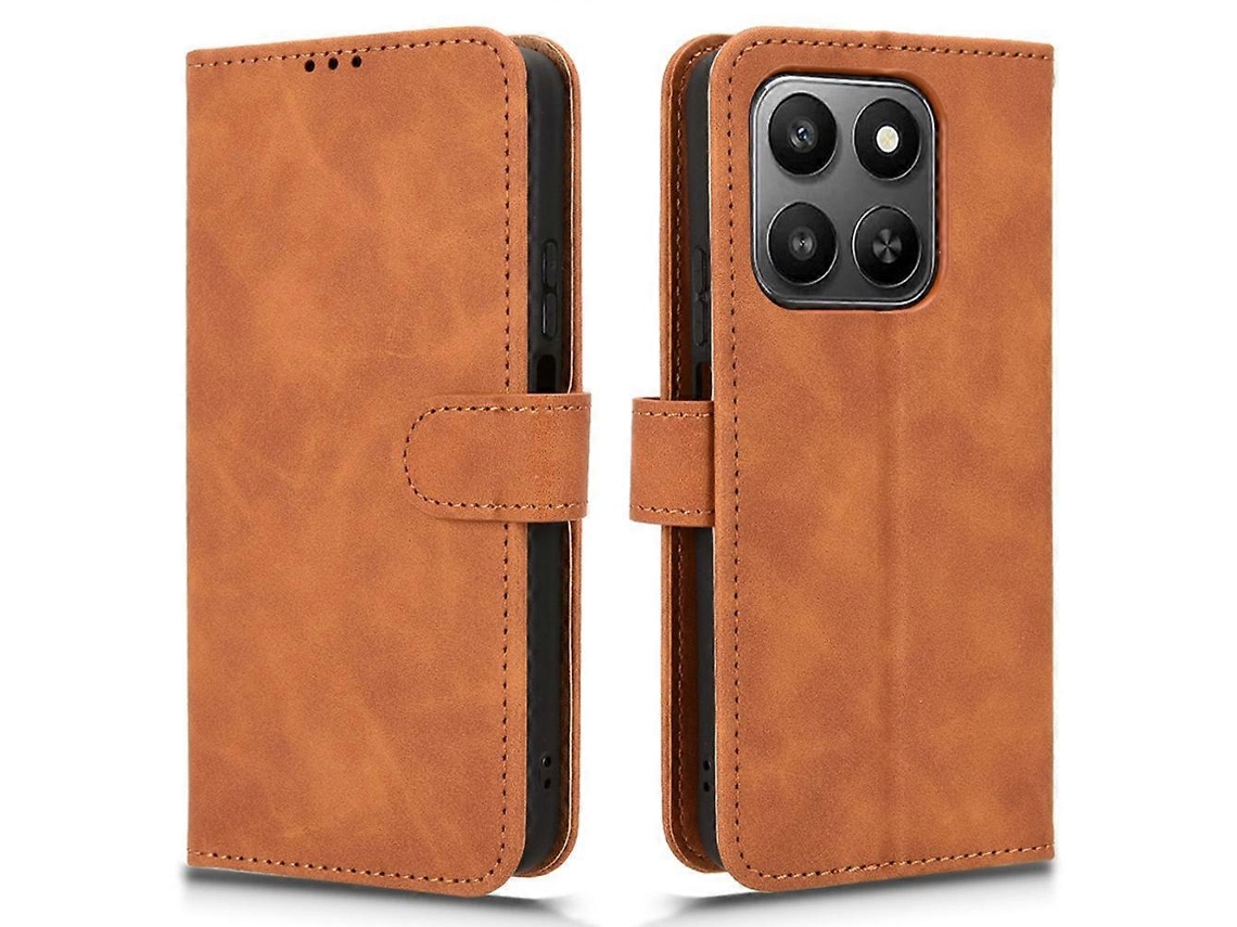 Capa De Couro Inteligente Tkdaddy For Honor 400 Com Sensação De Pele E Proteção Antiqueda, Tipo Carteira, Capa Flip Para Celular, Marrom