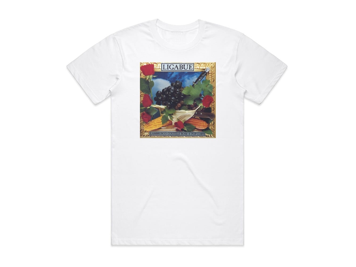 Ligabue Lambrusco Coltelli Rose Pop Corn Album Cover T-shirt White Rockinstonesize-s