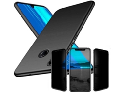 Kit Capa e Película 5D Anti-Spy Honor 10 Lite SlimShield Preto
