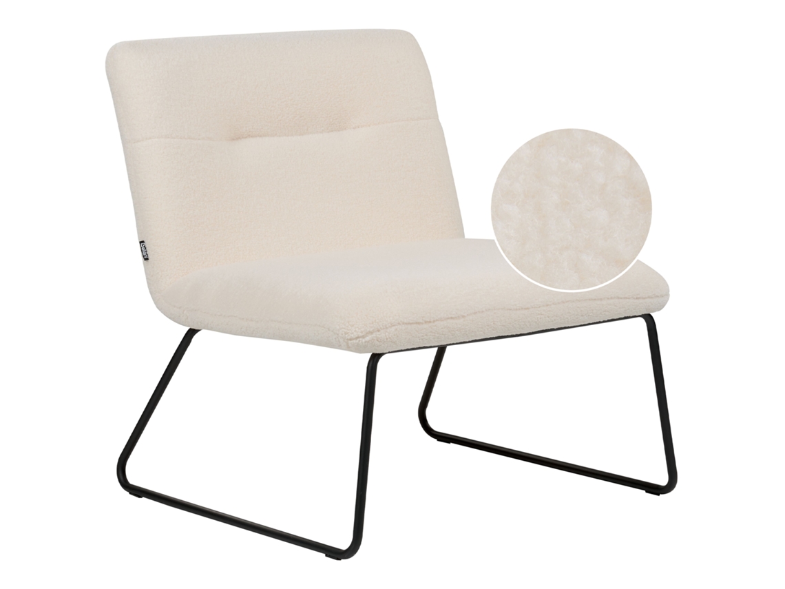 Poltrona BELIANI Cotulla de Bouclé Branco 69x77x78