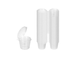 100 Potes De Molho Com Tampa 25ml Transparentes Plásticos Airtight E Leak-proof Para Condimentos E Transporte