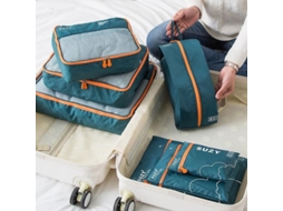 Cubos de Embalagem para Viagens 7 Peças Organizador Impermeável Mala Mochila Hlg