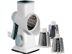 Ralador Rotativo Com 3 Lâminas, Para Fatiar, Ralar Grosso, Cozinha, Picador De Legumes, Queijo Parmesão Aquaforge (branco)