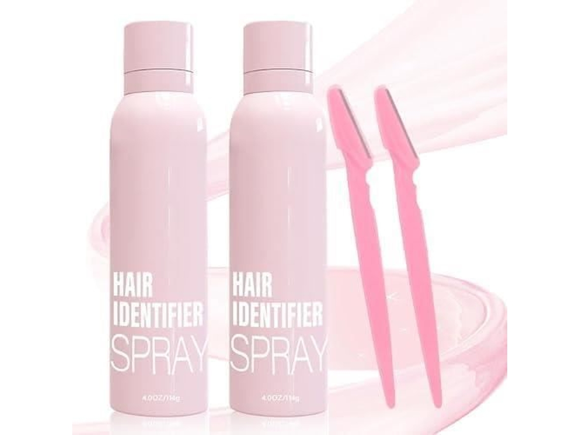 2 Pçs Spray Identificador de Cabelo para Barbear Facial 2024 Novo Spray Identificador de Cabelo Facial Spray Dermaplaning de Cabelo para Rosto