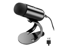 Microfone Condensador Profissional Com Fio Usb Preto Siurn