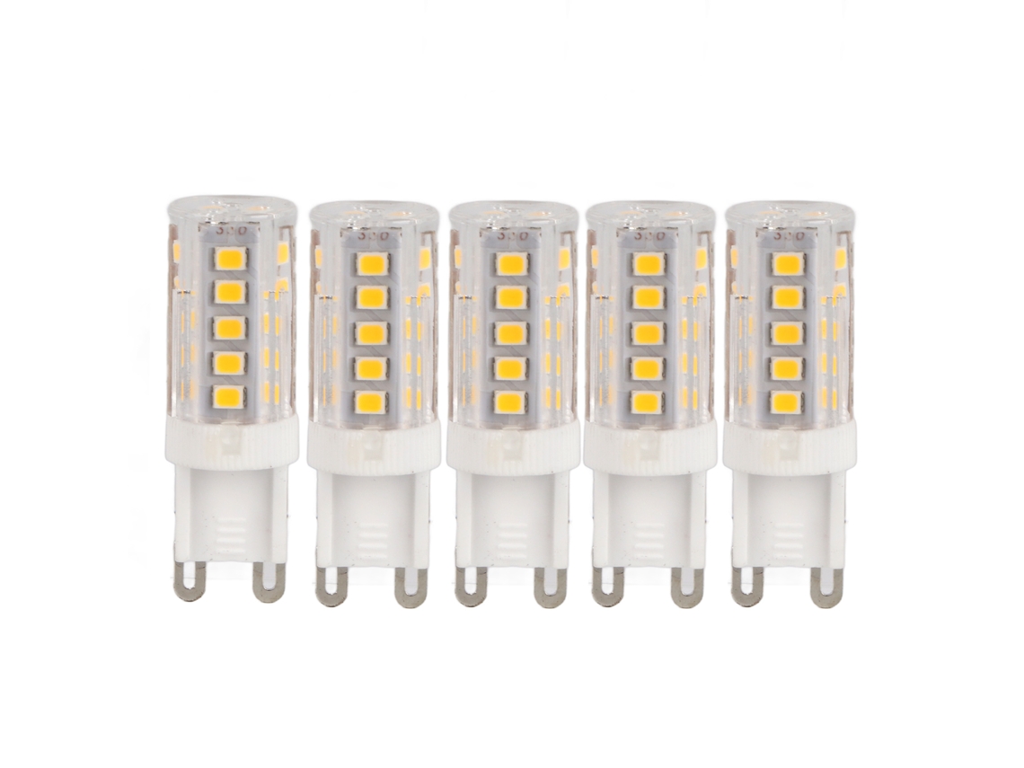 Lâmpada LED G9 ajustável 5W, 420lm, branco quente, ângulo 360°, 5/10 peças | S/MARCA