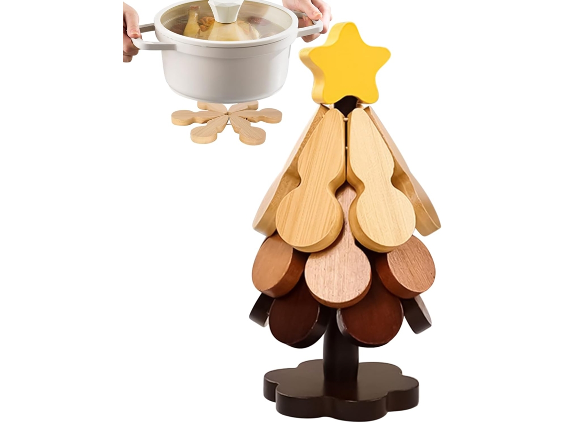 Conjunto De Bebidas Em Madeira Natural Bois Tree - Suporte Durável - Design De