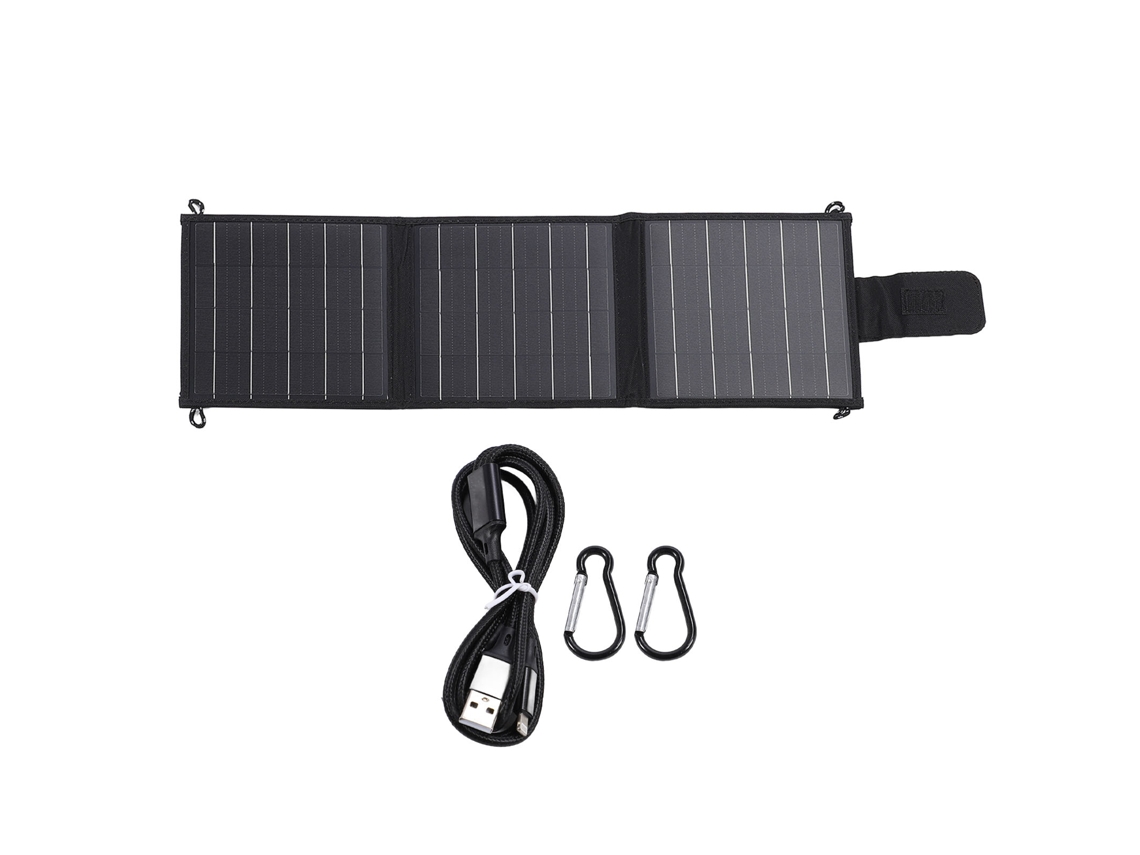 Painel Solar Portátil Monocristalino Laxiscreed 15w Dobrável Em 3 Partes Com Portas Duplas De Saída