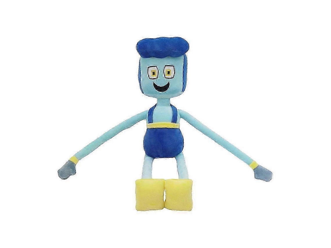 Pelúcia De Boneco Azul Com Macacão, Macia, Presente Para Crianças