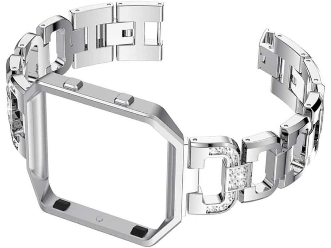 Pulseira De Aço Inoxidável Com Strass Para Smartwatch, Compatível