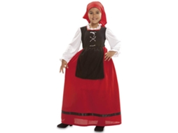 Fato de Menina DISFRAZZES Aldeã  Vermelho (Tam: 7 a 9 anos)