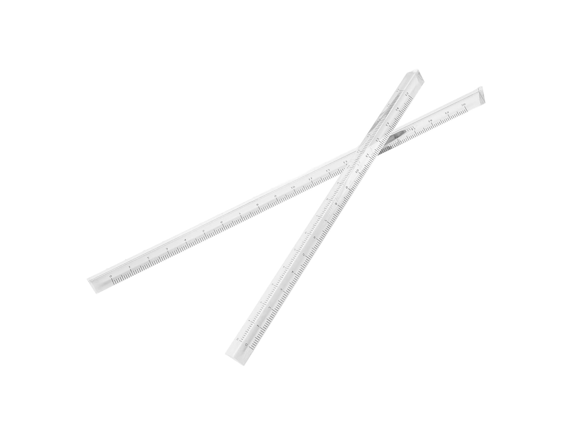 Régua de plástico transparente Osaladi, conjunto de 2 peças, régua milimetrada para arquitetura, ferramenta de medição para design e
