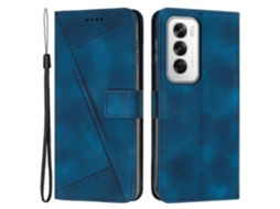Capa Dobrável De Couro Com Padrão Triangular Para Oppo Reno12 5g (global)
