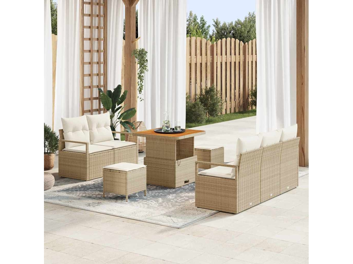 Vidaxl Conjunto De Sofá De Jardim 8 Unid. 7-número De Lugares
