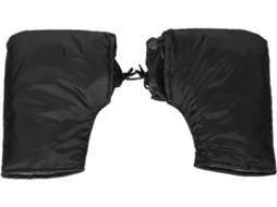 Conjunto De 2 Luvas De Inverno Para Motociclista Em Tecido Oxford E Pelúcia, Pretas.
