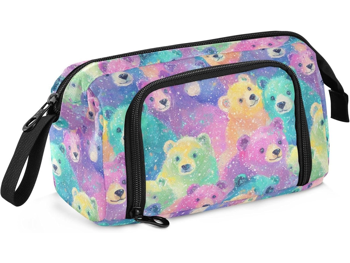 Estojo de Lápis Colorido Brilhante Grande Capacidade com Incluso, Ideal para Professores e Material Escolar. 2