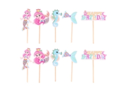 10pcs Topper De Cupcake De Desenho Animado