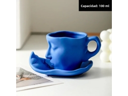 Caneca de Cerâmica Criativa , Capacidade de 100 Ml, Design Personalizável. MDUG (azul)