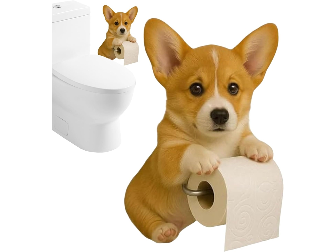 Dispensador De Papel Toalha Em Formato De Cachorro Suporte Para Papel Higiênico De Parede, Acessór Gokoco