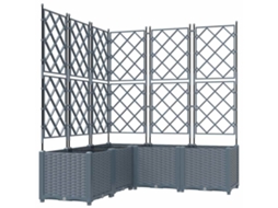 Vaso Jardim 5 Pcs - Floreira Cinza Claro 120 X 120 X 143 Cm Aço HARLANV1