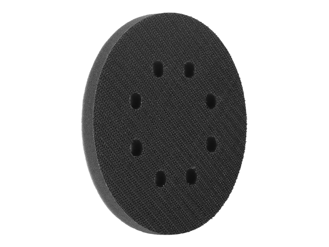 Almofada de espuma macia para interface de disco de lixa, 125 mm de diâmetro, 8 furos
