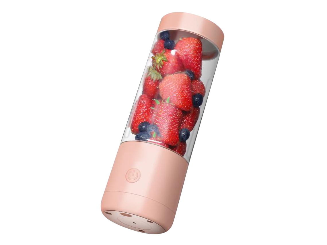 Liquidificador Portátil Usb 400ml Rosa Grapefruit Lâmina Dupla Bpa Livre 40w