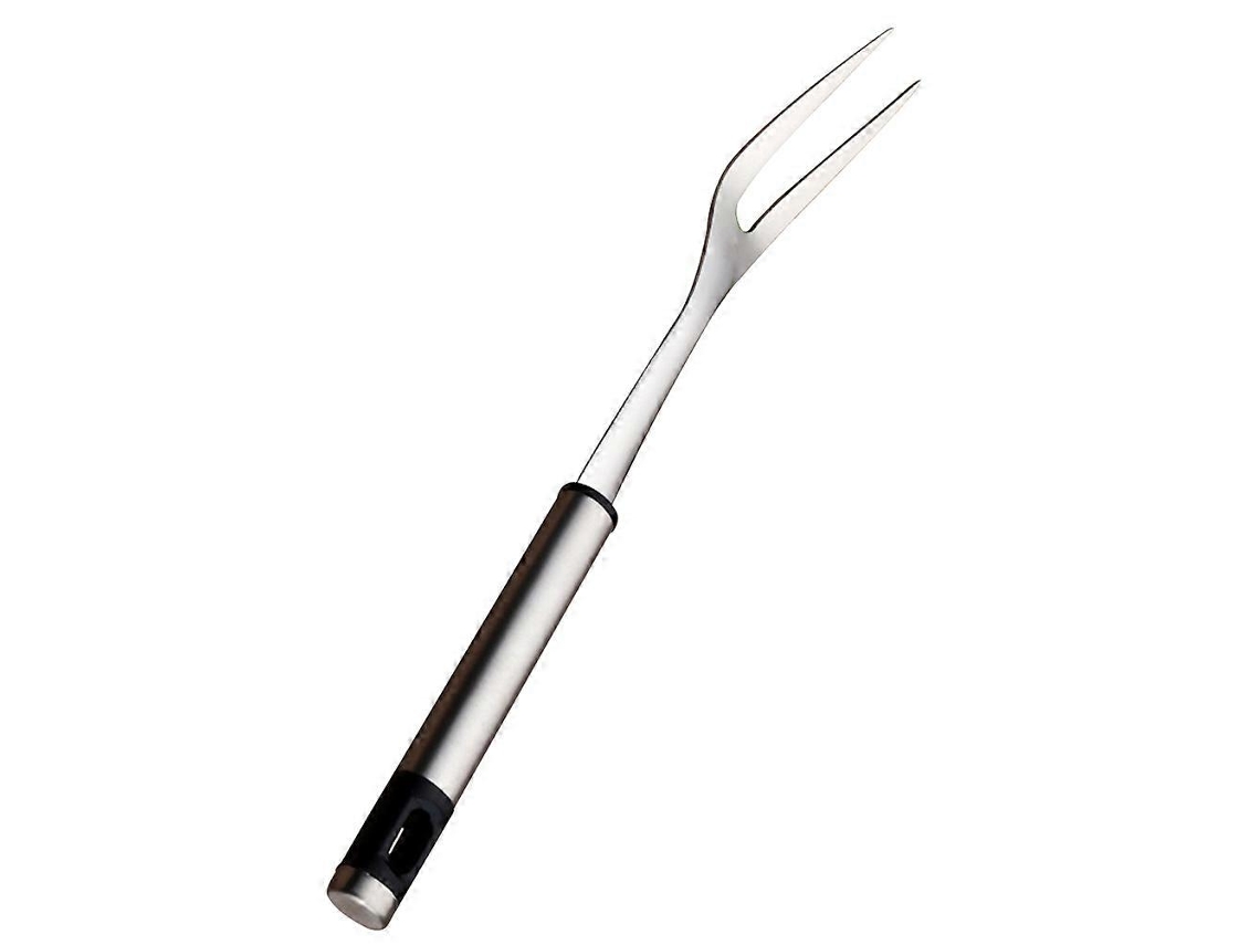 Garfo Grande Para Churrasco Em Aço Inoxidável, Utensílio Para Churrasco Ao Ar Livre, Prateado, 29,50 X 3,00 X 2,00 Cm, Para Cozinhar, 1 Peça