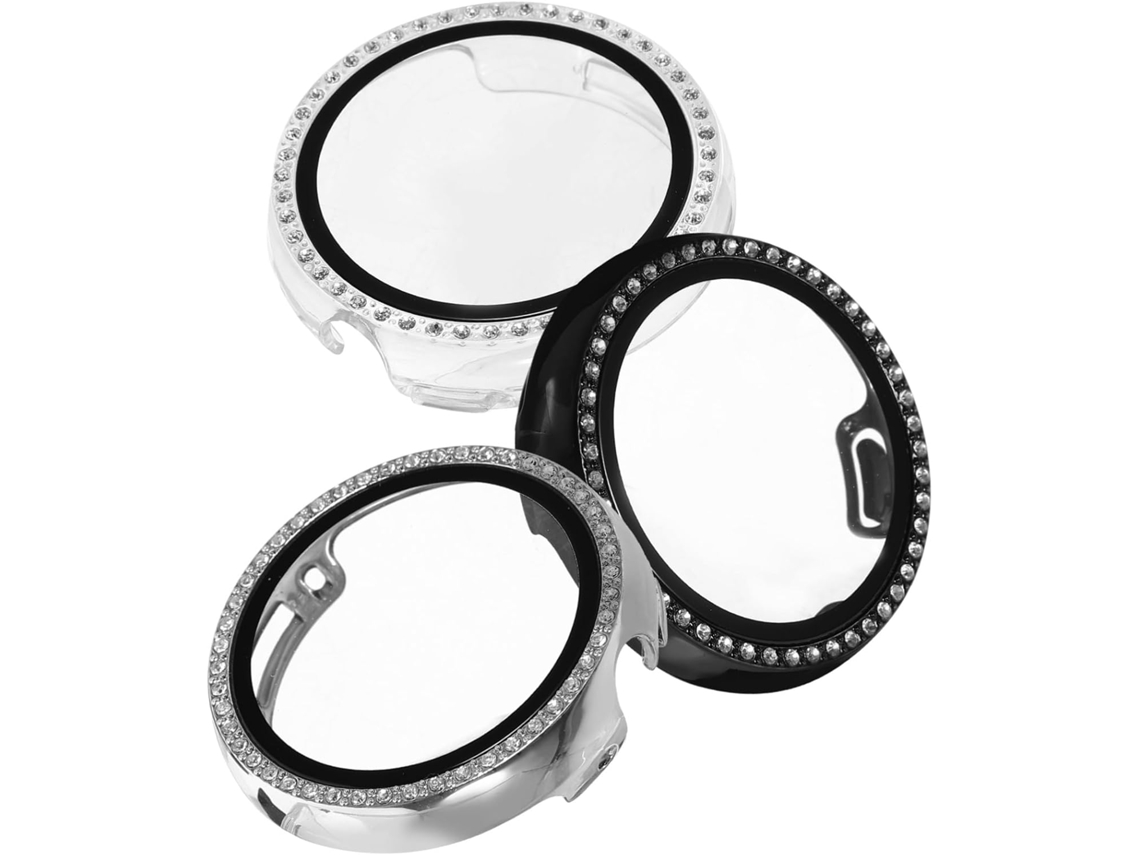 Conjunto De 3 Peças De Capa Protetora Para Smartwatch Compatível Com Pixel Watch, Com Strass Transpa Gokoco