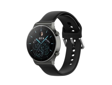 Bracelete PHONECARE Silicone Com Fivela para TicWatch E3 - Preto