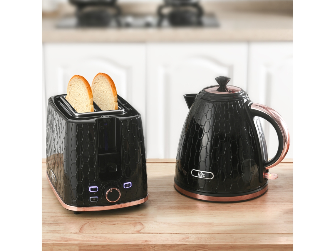 Kettle And Toaster Set, 1.7 L. Various Modes, Led Indicators, Black