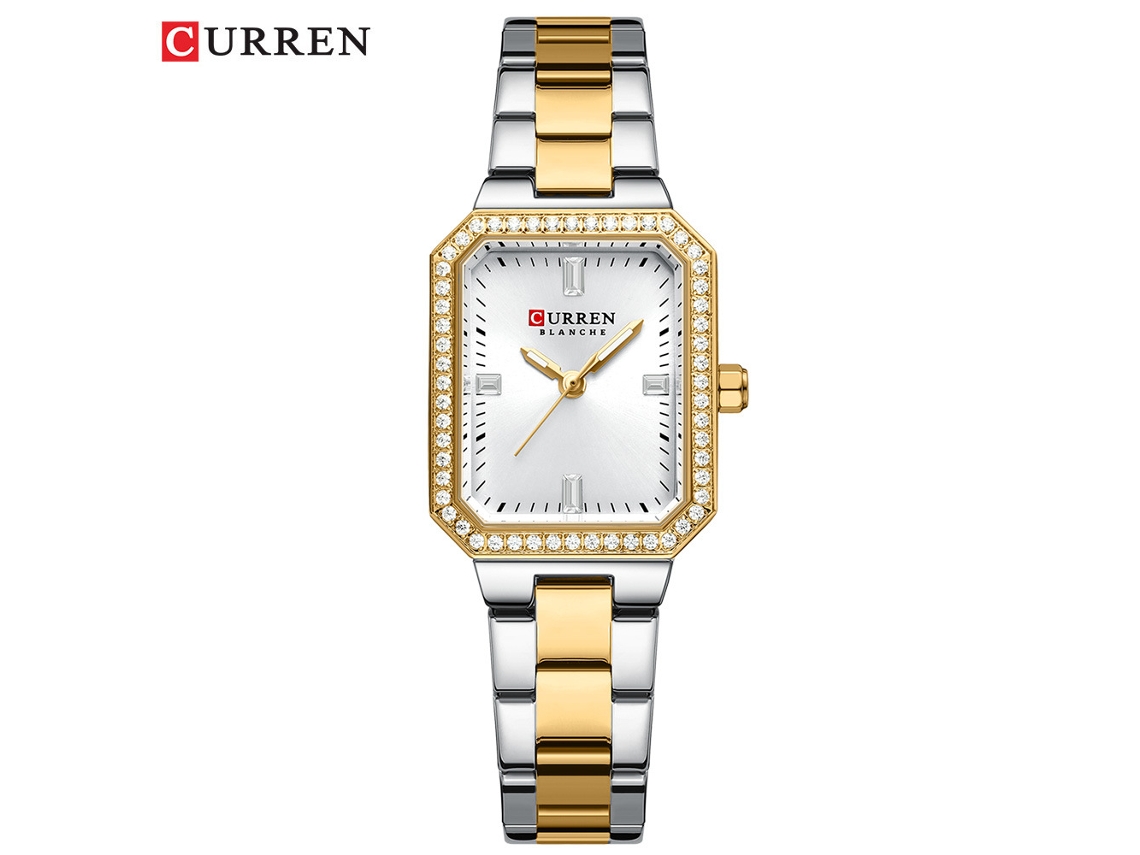 Relógio Feminino Retangular Com Strass, Elegante E Delicado.
