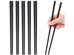 5 Pares De 24 Cm Antiderrapante Reutilizável Tapete De Sushi Preto