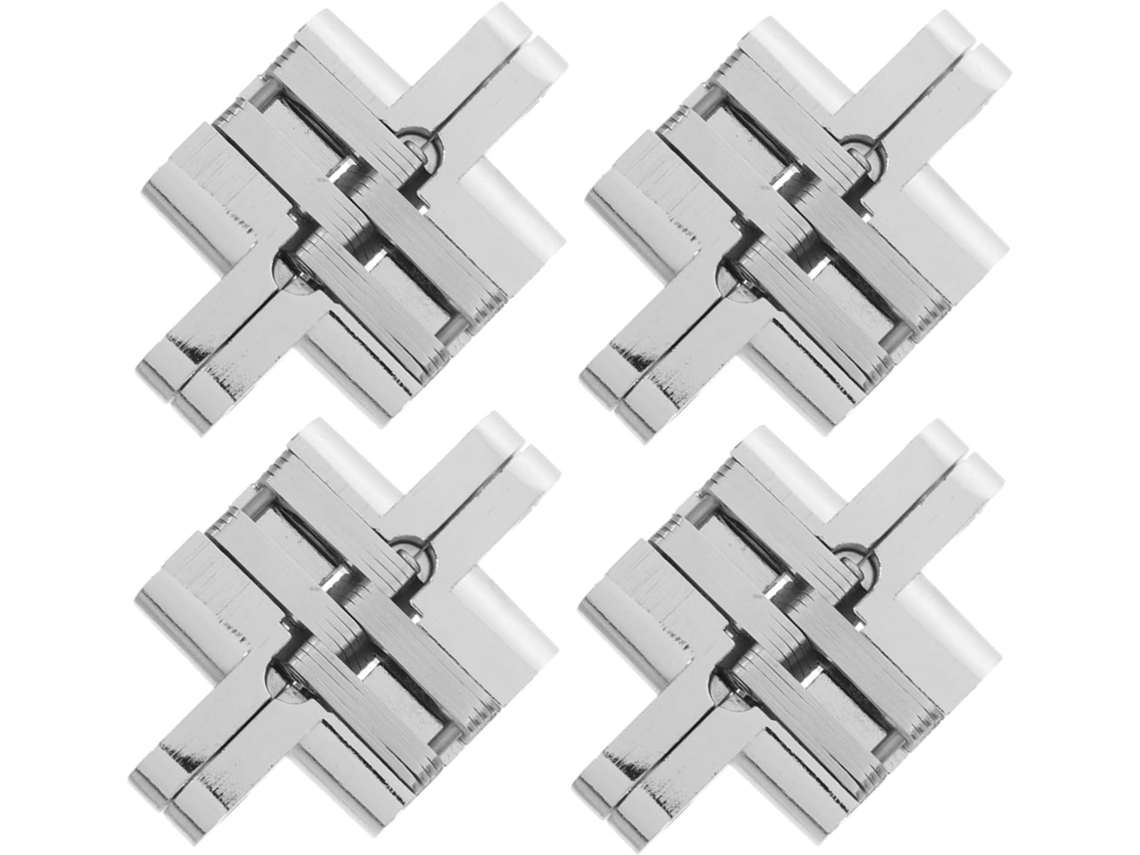 Conjunto De 4 Dobradiças Ocultas Em Miniatura Liga Zinco Para Caixas