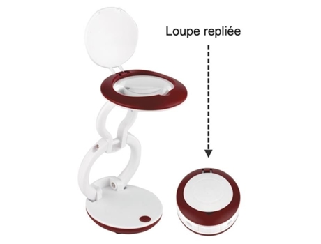 Lupa LED dobrável e portátil - DAYLIGHT - Ampliação 3X - Lente 5,5 cm - Branco