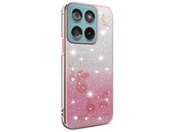 Capa De Tpu Kadem Para Motorola Edge 60 5g / 60s 5g / 60 Fusion 5g Com Design Floral E Gradiente, Ouro Rosa