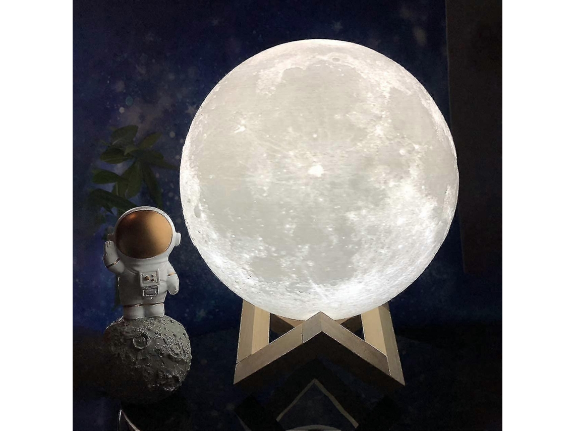 Abajur Lua, Luminria De Cabeceira Impressa Em 3d Com Suporte, Controle Remoto/toque E Recarregvel Via Usb, Luminria Noturna Lua Aquaforge