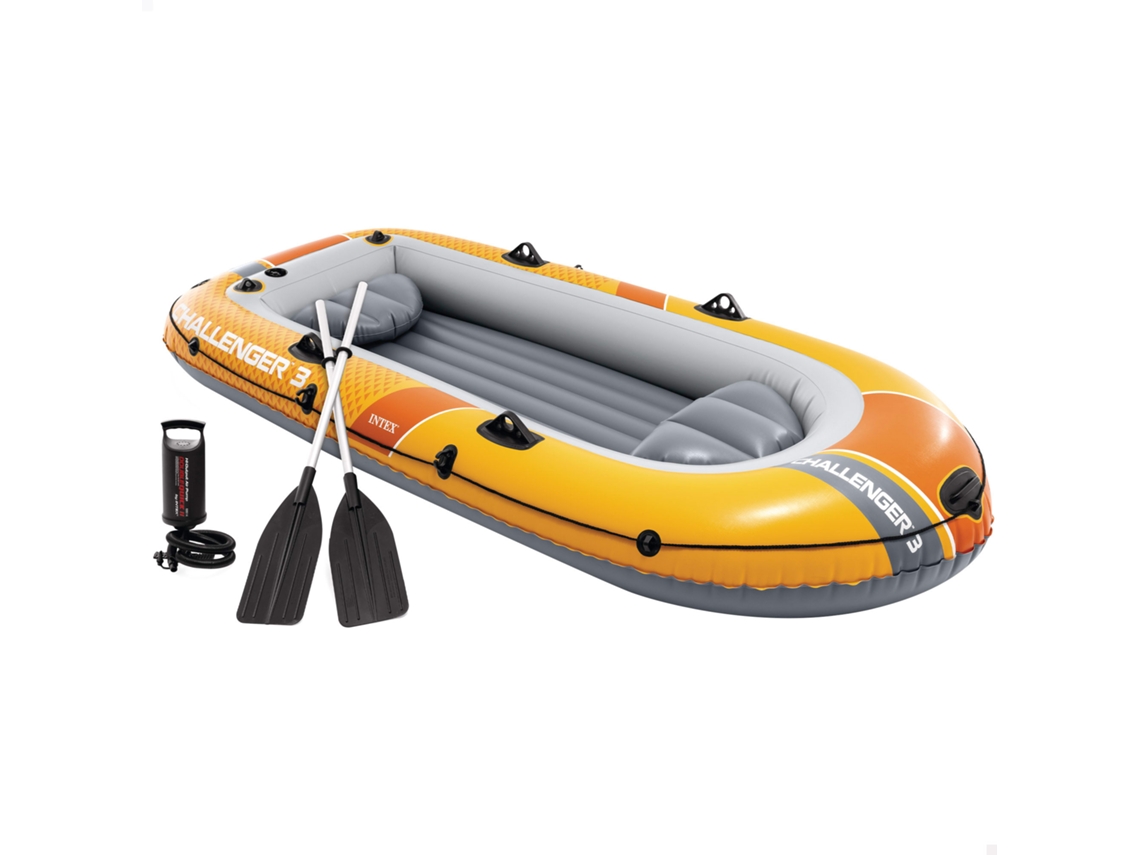 Bote inflável Challenger 3 com remos e bomba inflável Intex