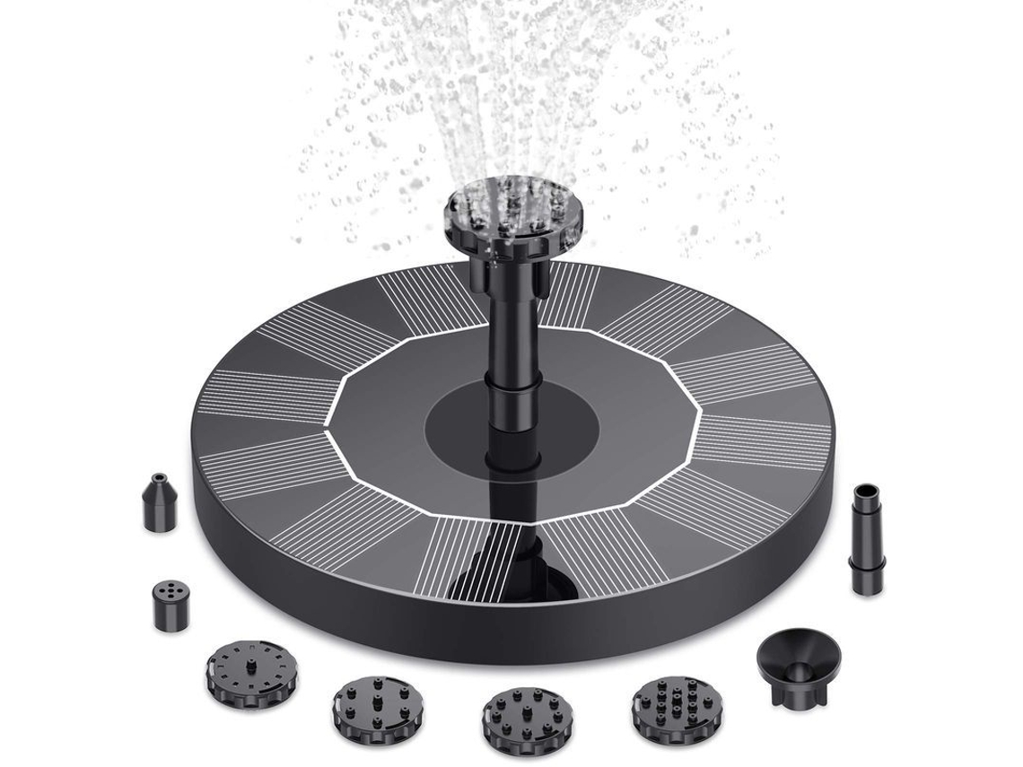 Bomba de Água Solar com 6 Bicos Nova Line para Jardim com Fonte Flutuante