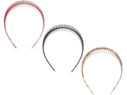 Nuobesty Com 3 Faixas De Cabelo Em Formato De U, Em Tecido Oxford, Com Vários Dentes, Tamanho Único, Nas Cores Preta E Rosa.